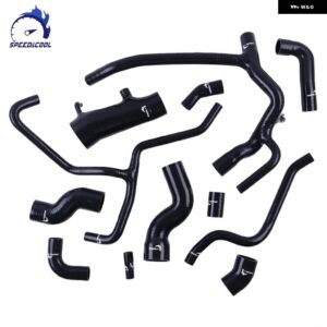 1999-2004 ランドローバー ディスカバリー 2 TD5 車用シリコン ラジエーター +インテーク+インタークーラー フルコンプリートセット パイプ ホース - black