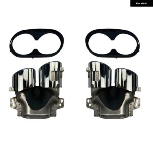 メルセデス ベンツ A/ CLA クラス W177 A35 C118 CLA35 X247 GLB35 A45S AMG リアマフラー 排気チップ パイプ ブラック ブラケット トリム 付き - Silver