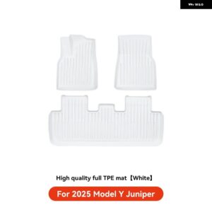 YZ TPE ホワイトフット パッド テスラ モデルY ジュニパー 2025 フロアライナー 完全囲まれたフロアマット 防水 滑り止めカーペット - single layer MY