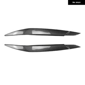 車用フロント ヘッドライト アイブロウランプ ステッカー BMW X6 E71 2008-2014 ボディ スタイリング トリム カバー 装飾 ガードアクセサリー - Carbon Look