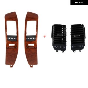 トヨタ ランドクルーザー プラド 120 レクサス GX470 2003-2009 車用 エアコン 吹き出し口 フレーム A/C 通気口 プレート パネル 左右 - brown set