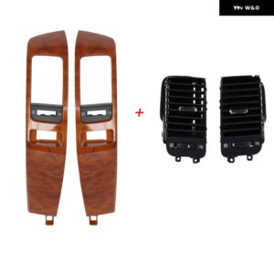 トヨタ ランドクルーザー プラド 120 レクサス GX470 2003-2009 車用 エアコン 吹き出し口 フレーム A/C 通気口 プレート パネル 左右 - light brown set