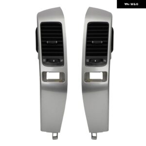 トヨタ ランドクルーザー プラド 120 レクサス GX470 2003-2009 車用 エアコン 吹き出し口 フレーム A/C 通気口 プレート パネル 左右 - Silver Set