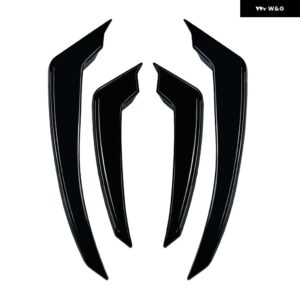 車 外装 ガードデコレーション ステッカー アルファロメオ ステルヴィオ 2017+ フロントウィンドナイフ フロントブレード スタイル ABS プロテクター - Gloss Black