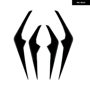 4PCS 車フロント バンパー サイドナイフ ステッカー フロントブレードガード 装飾 トリム 外装 カスタム BMW X6 G06 LCI M スポーツ 2023+ - Gloss Black