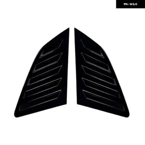 車用リアサイドウィンドウルーバー通気口 フロントガラス 装飾 カバー アウディ A3 S3 8V ハッチバック 2014-2020 2枚入り オートガード ステッカー - Gloss Black