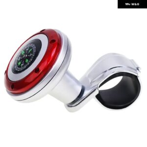 車用 ステアリングホイール ロータリーノブ ブースター スピナー ハンドル ボール 汎用 アシスタント 手動回転ハンド コントロール 自動車アクセサリー - Red