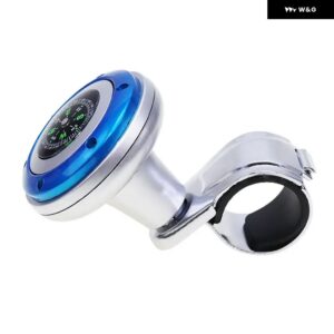 車用 ステアリングホイール ロータリーノブ ブースター スピナー ハンドル ボール 汎用 アシスタント 手動回転ハンド コントロール 自動車アクセサリー - Blue