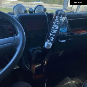 LEDライトクリスタル シフト ノブ 10/15/20CM クリアバブルギアシフト レバー ノブ ほとんど自動 マニュアル 自動車内装部品 - 100mm Blue LED