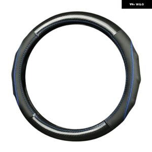 汎用 37-38CM 車用 ステアリングホイール カバー フォルクスワーゲン ゴルフ 6 MK6 VW ポロ ジェッタ MK5 サギタ ボーラ サンタナ - Black blue