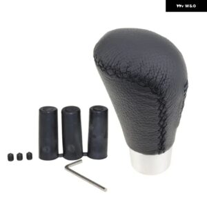 汎用 ブラック レッド レザー カー マニュアル オートマチック トランス ミッション ギア シフト ノブ シフター レバー アキュラ フォルクスワーゲン インフ - A