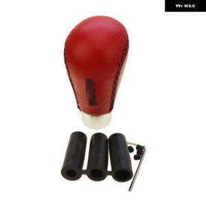 汎用 ブラック レッド レザー カー マニュアル オートマチック トランス ミッション ギア シフト ノブ シフター レバー アキュラ フォルクスワーゲン インフ - C