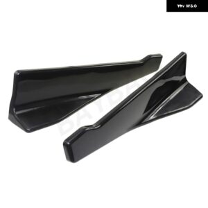 汎用 48CM 長さ 車 サイドスカート バンパー スポイラー スプリッター プロテクター 傷防止 BMW F20 E90 アウディ A3 A4 Q5 アクセサリー - black