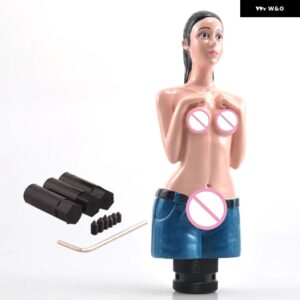 アクセサリー ギアスティック 車用 ギア シフト ノブ セミネイキッド セクシーレディ ブルージーンズ マニュアル ブレーキ レバー 汎用 BMW アウディ TOYOTA - blue