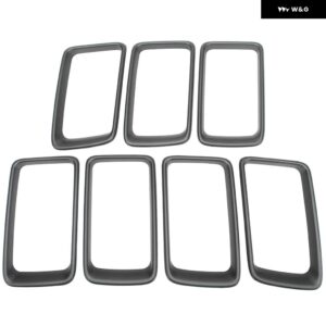 フロント グリル 7個 車 ジープ グランド チェロキー 2014 2015 2016 挿入リング トリム カバー ABS プラスチック クローム/ブラック - Grey