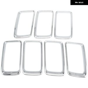 フロント グリル 7個 車 ジープ グランド チェロキー 2014 2015 2016 挿入リング トリム カバー ABS プラスチック クローム/ブラック - Chrome