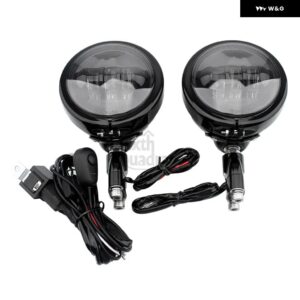 バイク オートバイ フォグランプ 4.5インチ LED 補助 ヘッドライト クローム/ブラック バイク オートバイ オフロード車 BMW R18 クラシック R18B ホンダ - Black 22mm