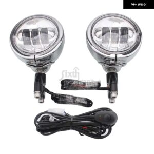 バイク オートバイ フォグランプ 4.5インチ LED 補助 ヘッドライト クローム/ブラック バイク オートバイ オフロード車 BMW R18 クラシック R18B ホンダ - Chrome 22mm