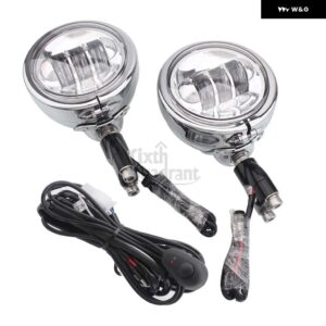 フォグランプ 4.5インチ LED 補助 ヘッドライト クローム/ブラック バイク オートバイ バイク オートバイ オフロード車 BMW R18 クラシック R18B ホンダ - Chrome 22mm