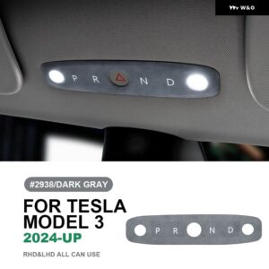 テスラ モデル3 ハイランド 2024年以降 イタリアントップ スエード 読書灯 フレーム トリム ステッカー 装飾 車内アクセサリー - 2938 Highland