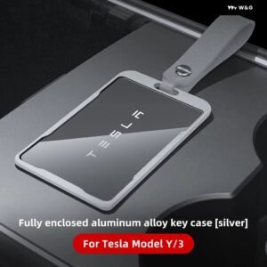 TESLA MODEL 3 MODEL Y アルミ 合金 キーカード車カードキー プロテクター ケースカバー フルカバー アクセサリーに適用 - Silvery