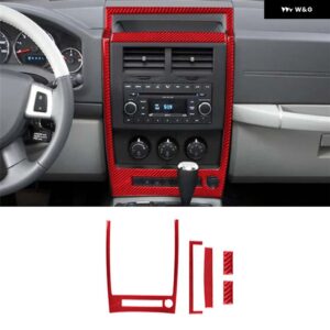ジープ リバティ 2008 - 12 アクセサリー 車内 カーボン トリム ステッカー レッド - Type 8