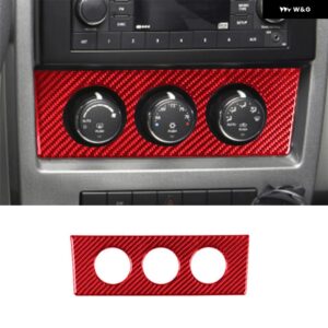 ジープ リバティ 2008 - 12 アクセサリー 車内 カーボン トリム ステッカー レッド - Type 9