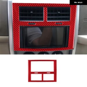 ジープ リバティ 2008 - 12 アクセサリー 車内 カーボン トリム ステッカー レッド - Type 10