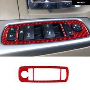 ジープ リバティ 2008 - 12 アクセサリー 車内 カーボン トリム ステッカー レッド - type 17