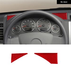 ジープ リバティ 2008 - 12 アクセサリー 車内 カーボン トリム ステッカー レッド - type 18