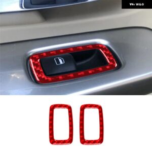 ジープ リバティ 2008 - 12 アクセサリー 車内 カーボン トリム ステッカー レッド - Type 1