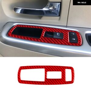 ジープ リバティ 2008 - 12 アクセサリー 車内 カーボン トリム ステッカー レッド - Type 3