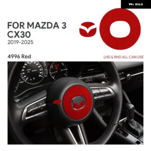 トップスエード トリム LHD RHD ステッカー マツダ 3 アクセラ CX-30 2019 - 24 2025 カーセンター コンソール ギア シフト パネル - Red LHD RHD