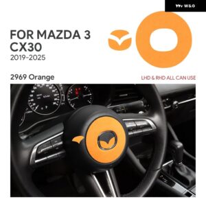 トップスエード トリム LHD RHD ステッカー マツダ 3 アクセラ CX-30 2019 - 24 2025 カーセンター コンソール ギア シフト パネル - Orange LHD RHD