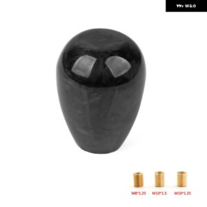 スタイル 汎用 オーバル/球状カーボン マニュアル ギア シフト ノブ3 アダプター 付きほとんど車 装飾 クラシック - WGZ-ED