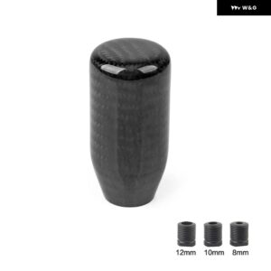 スタイル 汎用 オーバル/球状カーボン マニュアル ギア シフト ノブ3 アダプター 付きほとんど車 装飾 クラシック - TW-70mm