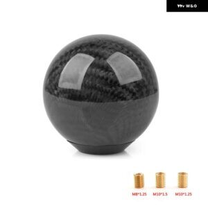 スタイル 汎用 オーバル/球状カーボン マニュアル ギア シフト ノブ3 アダプター 付きほとんど車 装飾 クラシック - TW-YX