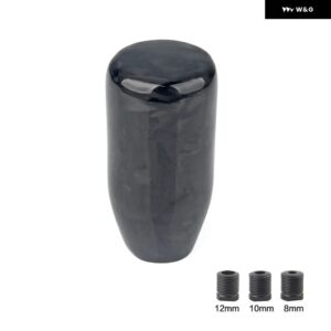 スタイル 汎用 オーバル/球状カーボン マニュアル ギア シフト ノブ3 アダプター 付きほとんど車 装飾 クラシック - WGZ-70mm