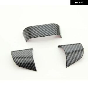 ABS 車用 ステアリングホイール 装飾 カバー ステッカー スパンコール インテリア アクセサリー フォード フォーカス 2 MK2 2005-2014 - Carbon fiber black