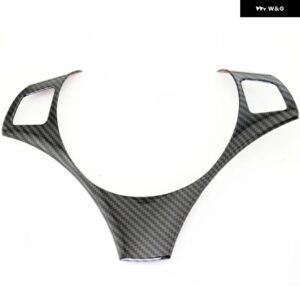 ABS カー ステアリングホイール パネル カバー トリム ステッカー モールディング BMW 3シリーズ E87 E90 E92 E93 2005-2012 アクセサリー - Carbon Fiber 2