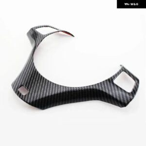 ABS カー ステアリングホイール パネル カバー トリム ステッカー モールディング BMW 3シリーズ E87 E90 E92 E93 2005-2012 アクセサリー - Carbon fiber black