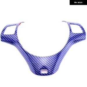 ABS カー ステアリングホイール パネル カバー トリム ステッカー モールディング BMW 3シリーズ E87 E90 E92 E93 2005-2012 アクセサリー - carbon fiber blue
