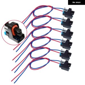 PT2135 燃料 インジェクター コネクタワイヤー ハーネス 2ウェイ 2ピン 88988814 GM サターン ハマー GMC 575356 1P1575 1/4/6/8個 - 6 PCS