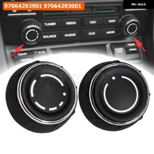 カーセンター コンソール オーディオ ボリュームノブカバー ポルシェ 718 911 カイエン パナメーラ マカン ボクスターケイマンCD コントロール スイッチ - 1 Pair
