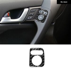 カーボンカーメモリーシート コントロール ボタン スイッチ フレーム ステッカー ACURA TSX 2009-2014 スタイリング アクセサリー 1個 - black