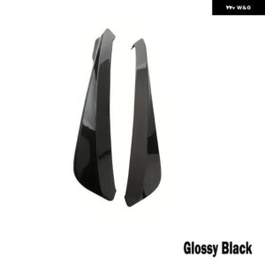 カーボン/光沢ブラック リア バンパー リップ ディフューザー 傷防止 リップスプリッター ウィングレット カナード プロテクター 汎用 2個 - Glossy Black