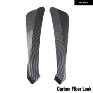 カーボン/光沢ブラック リア バンパー リップ ディフューザー 傷防止 リップスプリッター ウィングレット カナード プロテクター 汎用 2個 - Carbon Fiber Look
