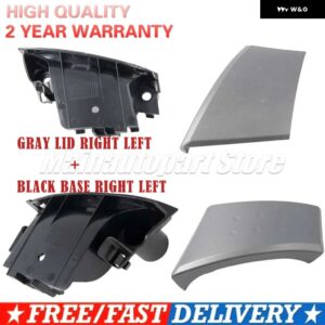 グレー インナーハンドルカバー ドアバックル ハンドカバー ドア アームレスト ベース ブラック プジョー 107 トヨタ アイゴ シトロエン C1 2005-2009 車 - 4 PCS