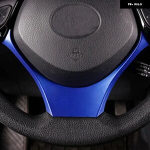 トヨタ CHR C-HR 2016-2020 ABS カー ステアリングホイール ボタン フレーム カバー トリム インテリア カーアクセサリー - blue