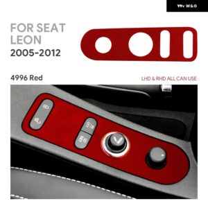 SEAT LEON ALTEA 2005 - 12 LHD RHD 車ドアロック ギア シフト アクセサリー トップスエード トリム ステッカー - Red 4 Hole